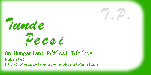 tunde pecsi business card